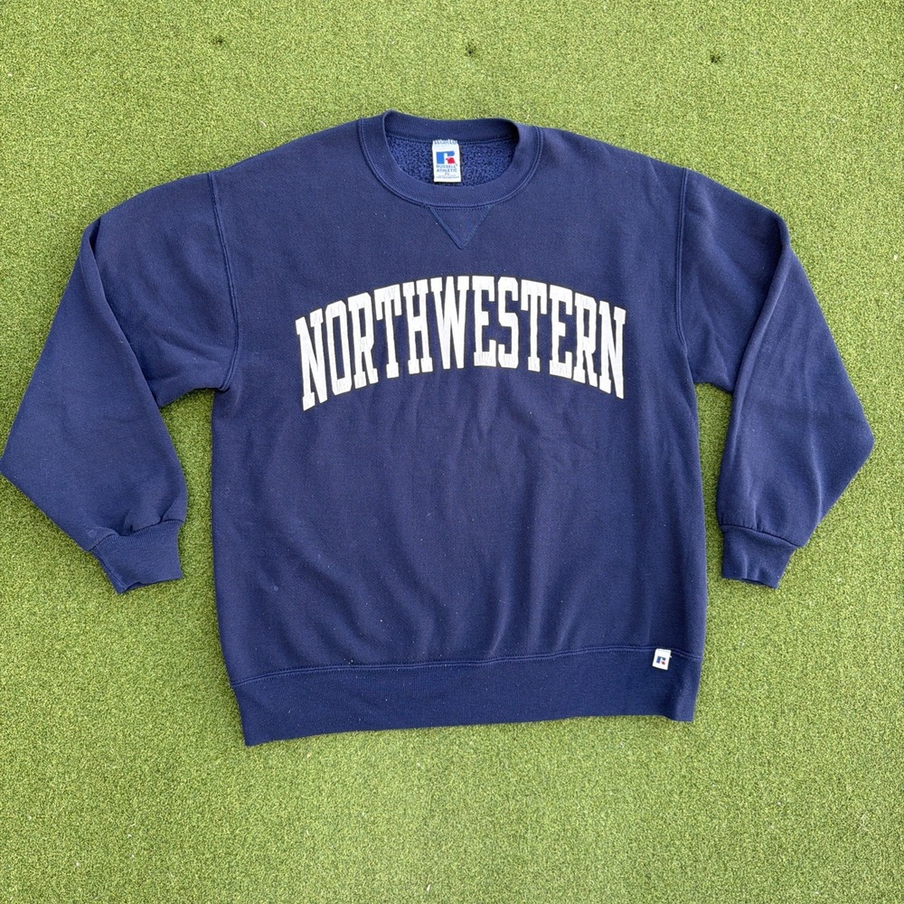 Vintage Russell Athletic Made In USA Northwestern University Sweatshirt Sz XL